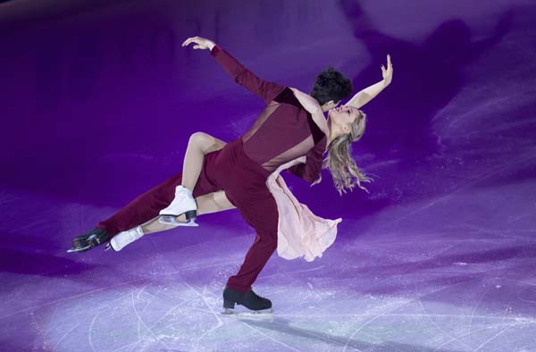 Canada's Zachary Lagha and Marjorie Lajoie perform during the gala exhibition at figure skating's Grand Prix in Vancouver, British Columbia on Sunday.