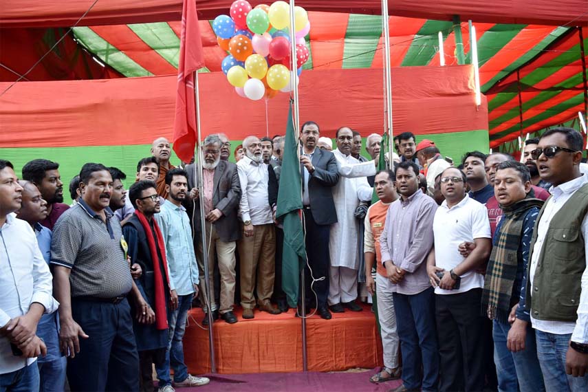 CCC Mayor A J M Nasir Uddin inaugurating Bijoy Mela in the Port City yesterday.