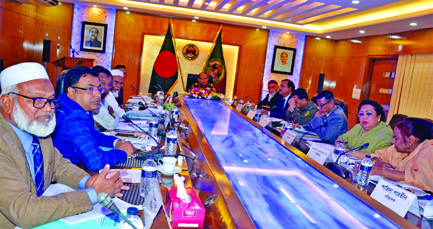 Major General Kazi Sharif Kaikobad, Director General of Bangladesh Ansar-VDP, presiding over the 85th Board of Directors meeting of Ansar-VDP Unnayan Bank at Ansar-VDP head quarters in the city on Tuesday. Moinul Islam, Secretary of Bangladesh Investment