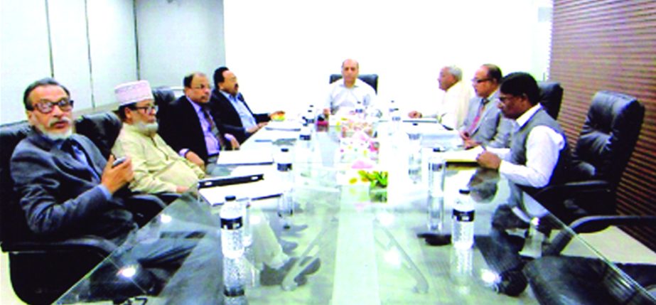 Niaz Ahmed, Chairman of Claims Committee of Islami Commercial Insurance Company Limited, presiding over its 65th meeting at its head office in the city recently. Md. Anwar Hossain, Chief Adviser, M. Kamaluddin Chowdhury, MG Faruk, AZM Shamsul Alam, Direct