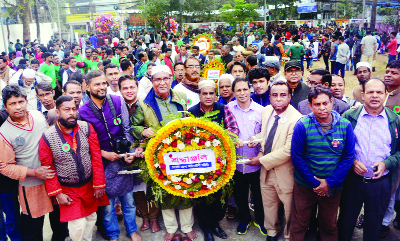SYLHET: Leaders of Sylhet Lawyers Association, Sylhet District Unit placing wreaths at Sylhet Central Shaheed Minar on the occasion of the Victory Day on Sunday .