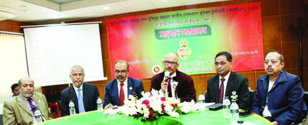 Deputy Minister for Youth and Sports Arif Khan Joy addressing a press conference at the conference room in the Bangabandhu National Stadium on Saturday.