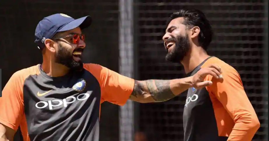 Virat Kohli (left) and Ravindra Jadeja during their practice session at Melbourne in Australia on Tuesday.