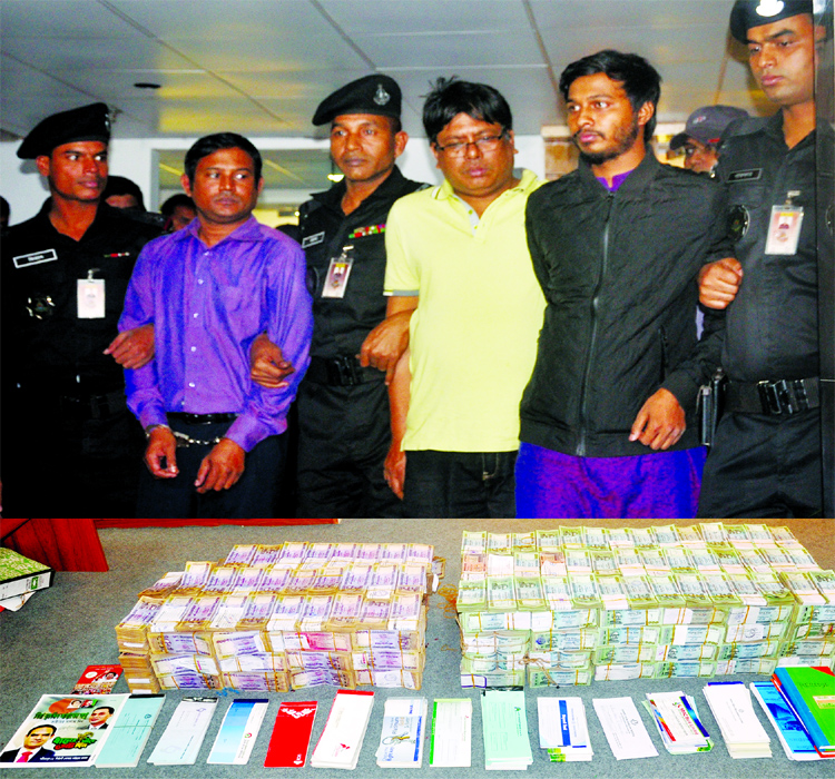 Members of RAB detained a businessman identified as Ali Haider including two others from city's Motijheel area on Tuesday with Tk 10 cr from his possession allegedly for distributing those money among the people for purchasing vote.