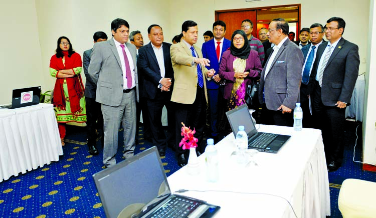 Information Secretary Abdul Malek and Foreign Secretary Md. Shahidul Haque visited media center installed by Information Ministry at Sonargaon Hotel in the city on Wednesday.