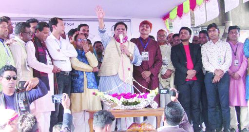 DAMUDYA (Shariatpur): A reception was accorded to the activists of Awami League at an election rally at Govt Primary School premises in Darul Aman Union on Tuesday. Alhaj Md Nahim Razzak, Awami League candidate from Shariatpur -3 Seat was present as Ch