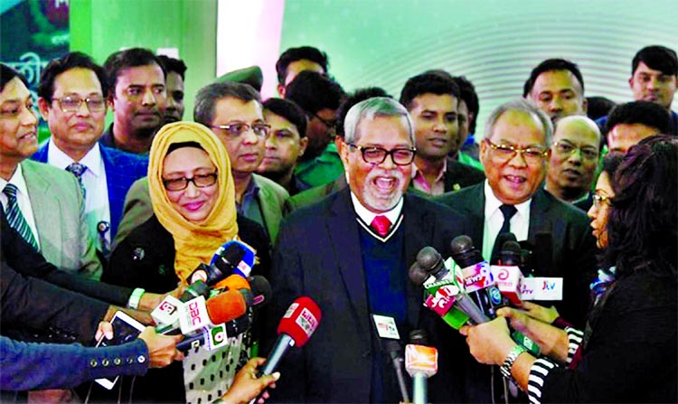Chief Election Commissioner (CEC) KM Nurul Huda speaking at a press conference at Nirbachan Bhaban on Friday over preparation for holding next Parliamentary polls.