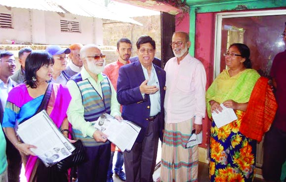 SYLHET: Former Ambassador and permanent representative to the UN Dr AK Abdul Momen, Awami League candidate from Sylhet-1 Seat greeting people during an election campaign at Dhopadighi Purbo Par area on Tuesday. Expatriates participated in campaign.