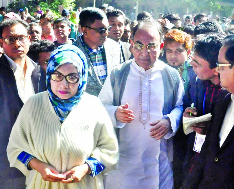 BNP candidates from Dhaka-8 and 9 seats Mirza Abbas and Afroza Abbas refued to vote and they went out of the polling centre in city's Mirza Abbas Mahila Degree College Polling Centre protesting irregularities in election yesterday.