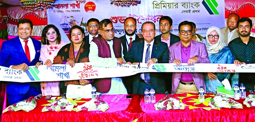 Md. Abdul Jabber Chowdhury, Additional Managing Director of Premier Bank Limited, inaugurating its 106th branch at Amla, Mirpur in Kushtia on Monday.