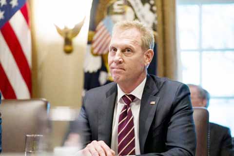 Acting US Defence Secretary Patrick Shanahan's (pictured) first full day at the Pentagon's helm was overshadowed on Wednesday when President Donald Trump attacked his predecessor Jim Mattis.