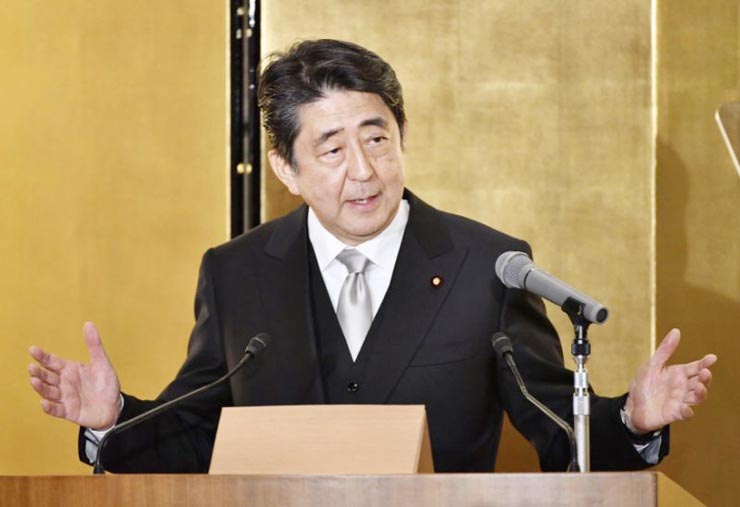 Japanese Prime Minister Shinzo Abe answers a question at Upper House's judical committee session at the National Diet in Tokyo on Thursday.