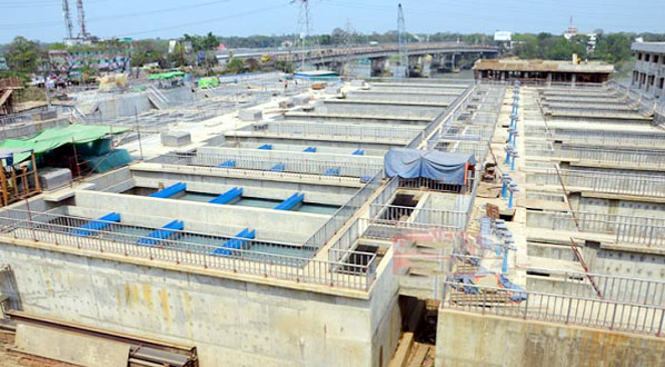 An aerial view of Madunaghat Water Treatment Plant in Chattogram is expected to start very soon.