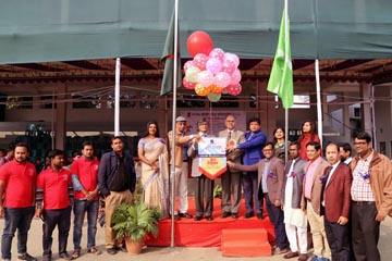 Pro-Vice-Chancellor (Administration) of Dhaka University (DU) Professor Dr Muhammad Samad inaugurating the 35th Annual Sports Competition of Kabi Jasimuddin Hall of DU by releasing the balloons as the chief guest at the Central Playground in DU on Thursda