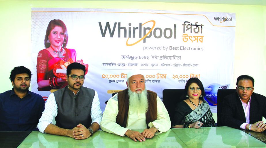 Syed Asaduzzaman, Managing Director of Best Electronics Limited, addressing at a press conference marking the Whirlpool Pitha Festival & competition activities at its corporate head office in the city recently. Lobbi Rahman, President of Lobbi Rahman's C