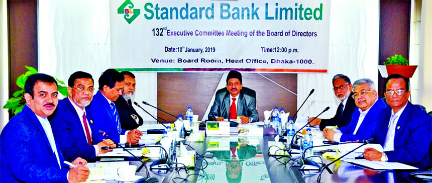 Ferozur Rahman, Chairman of the Executive Committee of the Board of Directors of Standard Bank Limited, presiding over its 132nd EC meeting at the Banks head office in the city on Thursday. Kamal Mostafa Chowdhury, SAM Hossain, Mohammed Abdul Aziz, member