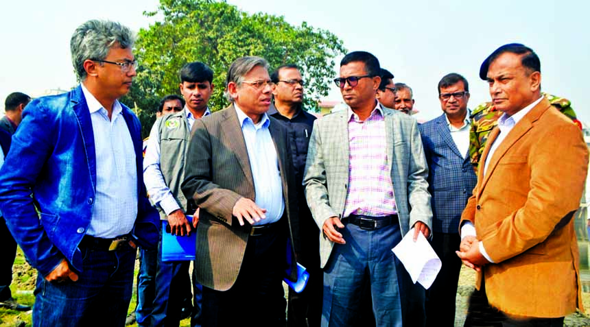 State Minister for Water Resources Zaheed Farooque and Deputy Minister AKM Enamul Haque Shameem visited newly-built Garanchatbari Pump House yesterday. This pump was built under Dhaka Integrated Flood Protection Project of Bangladesh Water Developmen