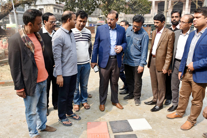 CCC Mayor AJM Nasir Uddin visiting renovation work of Theatre Institute at the Port City on Saturday.