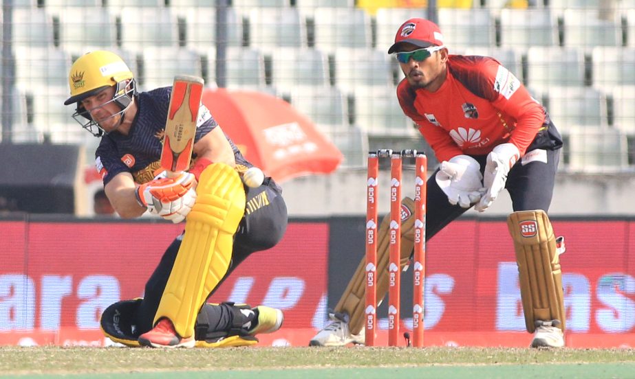 Laurie Evans scored first ton in Bangladesh Premier League(BPL) T20 this season as Rajshahi Kings earned their fourth win on Monday beating former champions Cumilla Victorians by 38 runs at Sher-e-Bangla National Cricket Stadium in the city.