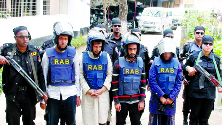 Four including a female suspected members of JMB activists were arrested by RAB-14 from Bidyaganj Railway Station in Mymensingh district on Thursday.