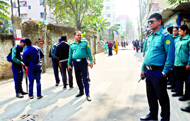 Strict security measures were taken around the Bakshi Bazar area following BNP Chairperson Khaleda Zia's appearance before Makeshift court there, causing immense sufferings to commuters and locals on Thursday.