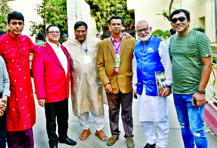 After casting votes at the election of Bangladesh Film Directorsâ€™ Association at a photo session on the premises of BFDC on Friday (from left to right) actor Zayed Khan, director-producer Ahsanullah Moni, directors Badol Khondoker, Mushfiqur Rahman