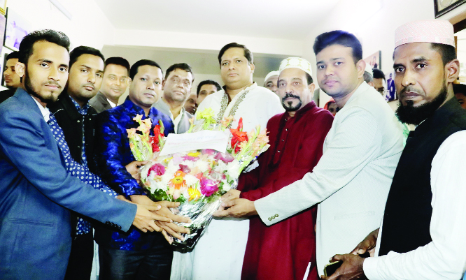 GAZIPUR: Leaders of Gachha Thana Press Club greeting State Minister for Youths and Sports Jahid Ahsan Rasel MP recently. Among others, Haji Md Ameer Ali, President, Jamal Hossain Master, General Secretary of Gachha Thana Press Club were present.