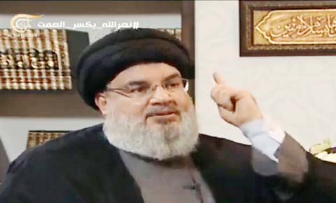 Lebanese leader of the Hezbollah movement Hassan Nasrallah, seen here in an image grab from Al-Mayadeen TV channel, gave a rare televised interview more than three hours long