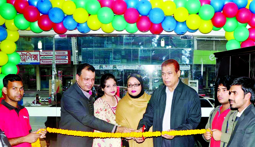 Habibur Rahman Sarker, Chairman of Brothers' Furniture, inaugurating its new showroom at Joypurhat sadar road recently. Assistant Manager (Marketing & Sales) of Brothers Factory Limited (Marketing & Sales) M M Zaman Raju, Associate ASM Forhad and senior