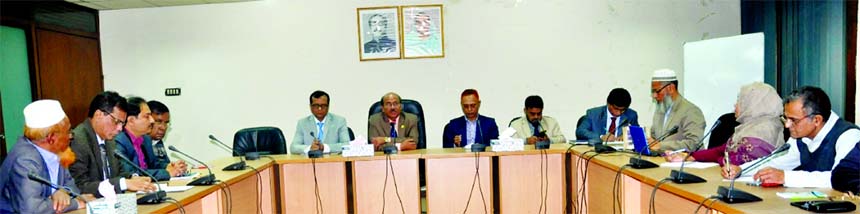 Md. HaiulQuaium, Chairman of Bangladesh Chemical Industries Corporation (BCIC), addressing to the divisional heads at its head office in the city on Sunday. All the director of BCIC were also present.