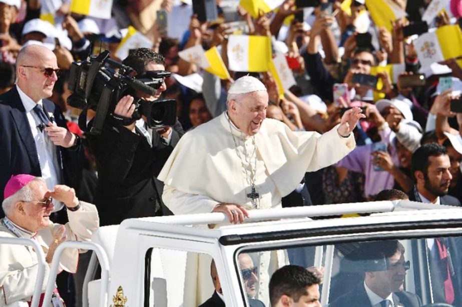 Pope Francis, who has made outreach to Muslim communities a cornerstone of his papacy, leads mass for some 170,000 of the estimated one million Catholics in the United Arab Emirates during a historic visit to the Gulf.