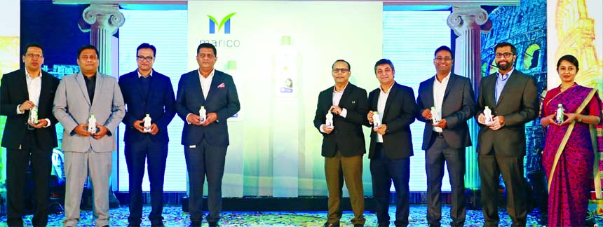 Nishat Mazumder, the first ever Bangladeshi woman to summit Mount Everest, unveiling Parachute's 'Just for Baby' (a baby care products of Marico Bangladesh Limited) at a function in the city recently. Top official of the company were also present.