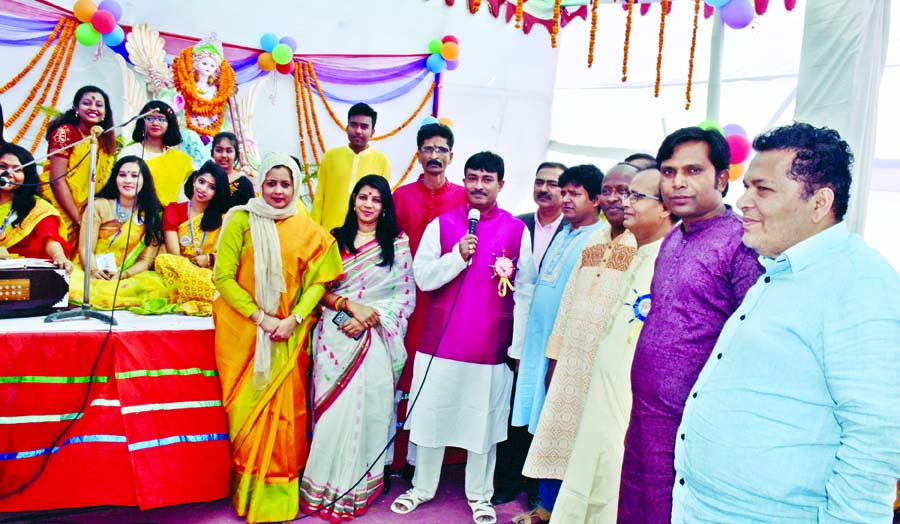 Md Sarikur Rahman Titu, Chairman, Wills Little Flower School and College visited Swarati Puja Mandap at the college premises yesterday.