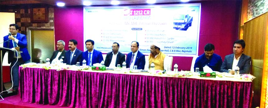 B M Murad Hussain, Product President of Nitol Motors Limited, speaking at the inaugural ceremony of LPT 1212 CR ( a commercial vehicle) at a auditorium in Rajshahi on Tuesday. Md. Anwar Hussain, Additional Divisional Commissioner (General), Rajshahi, M