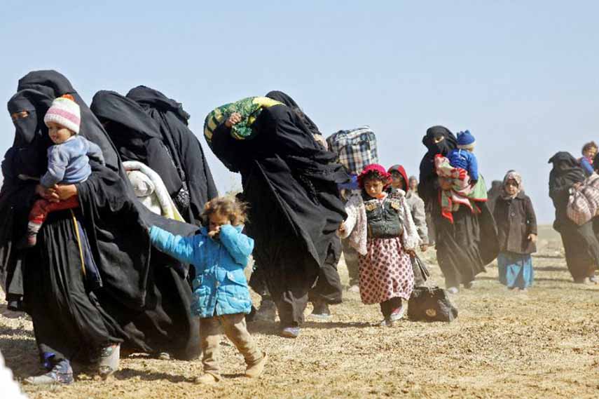 SDF spokesman Mustefa Bali said on Tuesday that 600 civilians had fled the combat zone overnight and the Syrian Observatory for Human Rights said another 350 made it out that day.