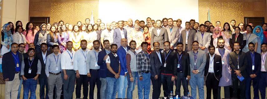 Students of Spring Semester of American International University - Bangladesh at their general meeting at the permananet campus of the University at Kuril in the city recently.