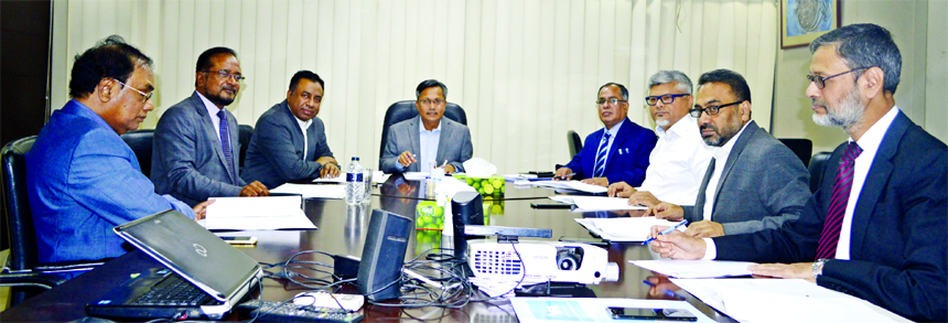 SM Bakhtiar Alam, Director of Islamic Finance and Investment Limited (IFIL), presiding over its 135th EC meeting at its head office in the city recently. AZM Saleh, CEO, Liaquat Hossain Moghul, KBM Moin Uddin Chisty, member, Professor Dr. Md. Jahangir Ala