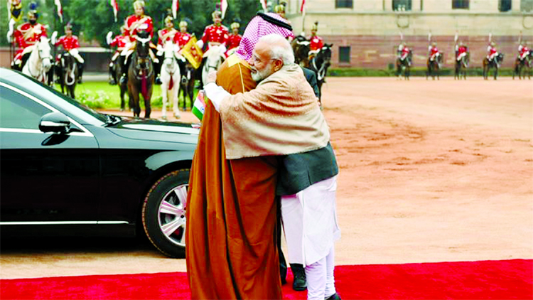 Modi broke with protocol when he hugged the embattled Prince Mohammed, who has been trying to rebuild his reputation in the wake of the murder of Saudi journalist Jamal Khashoggi.