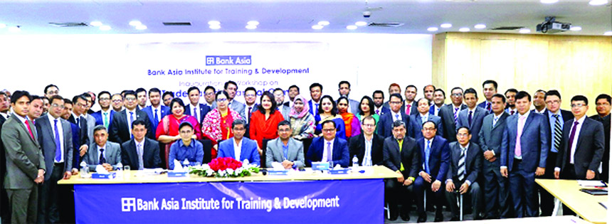 Md. Arfan Ali, Managing Director of Bank Asia Ltd, poses with the participants at the inaugural session of a workshop--TRADE-BASED FINANCIAL CRIME as chief guest at its Training Institute recently. Executives and officers of different ranks participated i