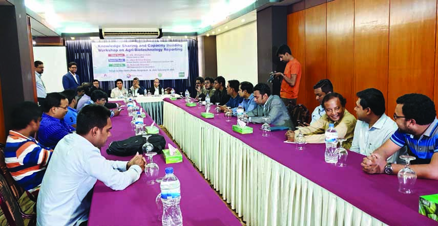 A two-day training programme for the reporters on 'Knowledge sharing and capacity building workshop on agri-biotechnology reporting' started at a hotel in the city yesterday. IRRI Representative for Bangladesh Dr Humnath Bhandari chaired the program, wh