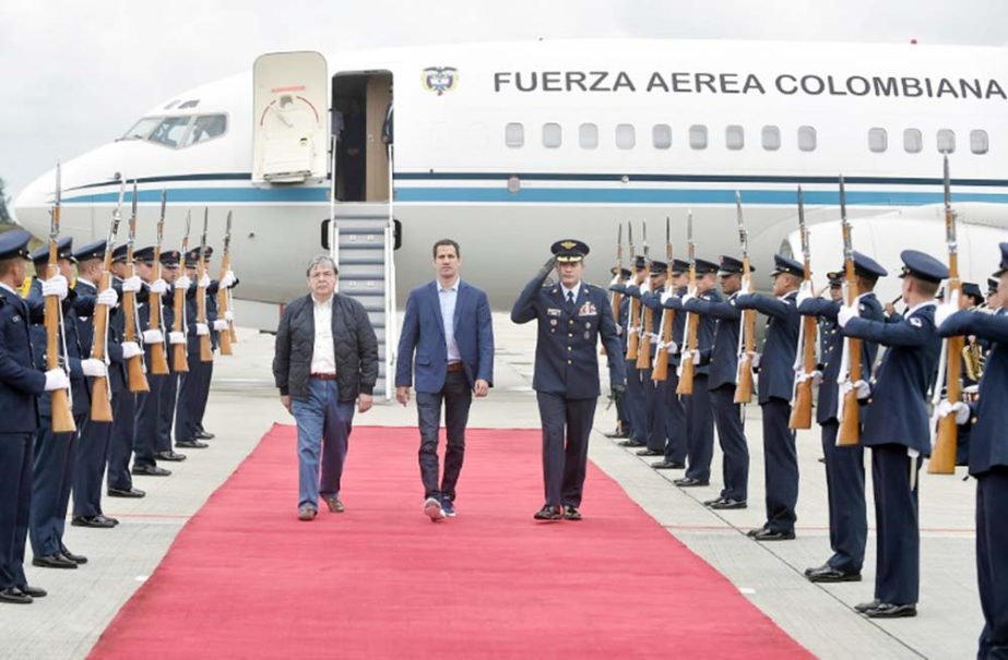 Guaido flew to the Colombian capital on Sunday for the meeting with members of the Lima Group