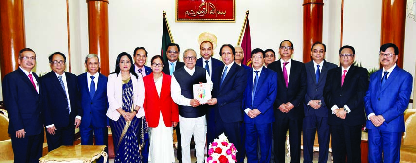 A team headed by Public Service Commission (PSC) Chairman Dr. Mohammad Sadik submitted the Annual Report-2018 of the Commission to President Abdul Hamid at Bangabhaban on Wednesday. Press Wing, Bangabhaban photo