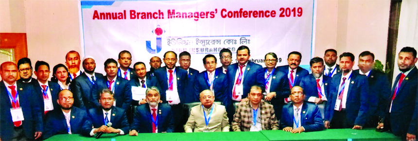 Talukder Md. Zakaria Hossain, CEO of Union Insurance Company Limited, attended at its Annual Branch Managers' Conference-2019 at a hotel in the city recently. Muzaffar Hossain Paltu, former Chairman, Md. Ferdous Khan Alamgir, Claims Committee Chairman an