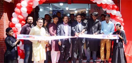 Sabbir Hossain Nasir, Chief Executive Officer of Shwapno, inaugurating a super shop outlet recently at Jigatala Post Office Road in Dhaka. Abul Khair Chowdhury, former Chairman of Board of Trustees of Eastern University, Md. Shamsuzzoha Shimul, Head of Sa