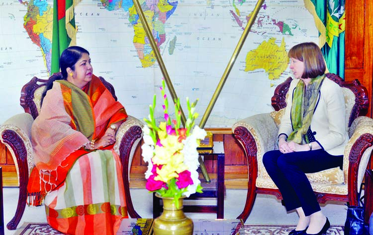 Outgoing British British High Commissioner Alison Blake called on Speaker of the Jatiya Sangsad Dr Shirin Sharmin Chaudhury MP at Sangsad Bhaban yesterday.
