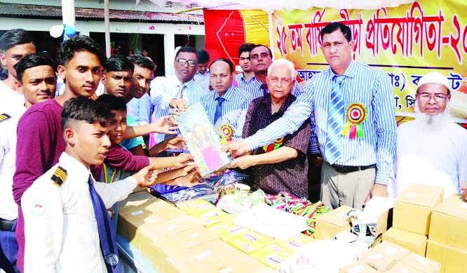 SYLHET: Monir Uddin Ahmed, Founder and Chairman of Monir Ahmed Academy Private Cadet College in Sylhet distributing prizes of annual sports competition of the college as Chief Guest recently.