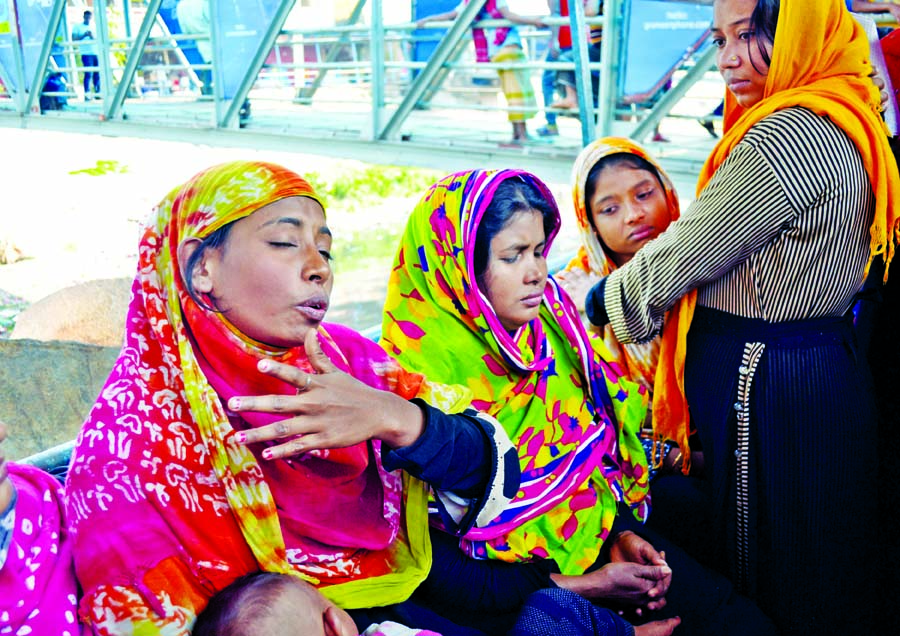 Relatives wailing as seven persons went missing in Buriganga boat capsize on Friday.