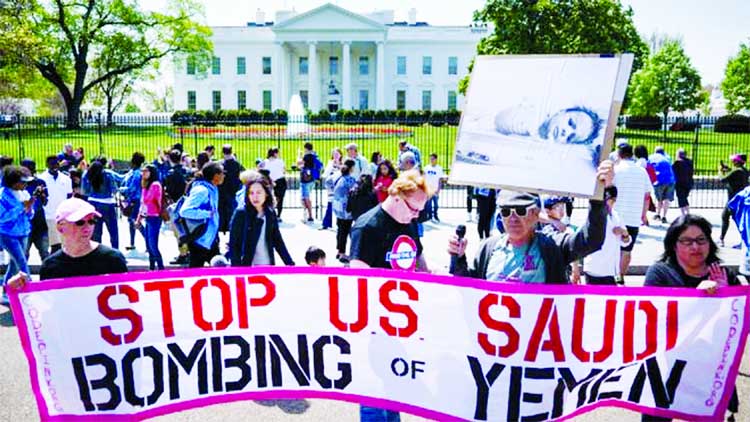 Protesters have long called for an end of US military involvement in Yemen.