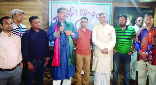 MUNSHIGANJ: State Minister of Shipping Ministry Khalid Mahmud Chowdhury speaking at the Annual Family Day of Shipping Reporters' Forum Bangladesh as Chief Guest at Gazaria Upazila on Friday.