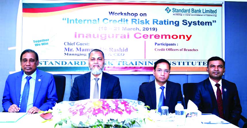 Mamun-Ur-Rashid, Managing Director of Standard Bank Limited, presiding over a four-day long workshop on "Internal Credit Risk Rating System" for Credit Officers at the Bank's Training Institute in the city recently. Md. Moshiur Rahman, Head of Credit D